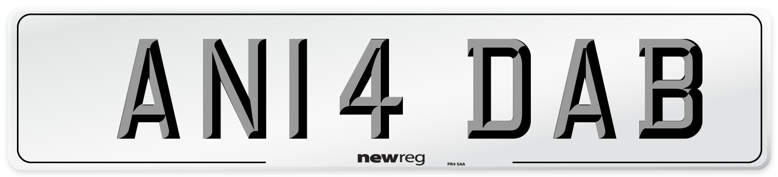 AN14 DAB Number Plate from New Reg